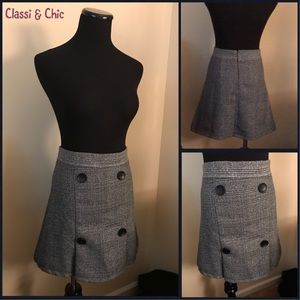 Women’s Wool High Waist Vintage Plaid Mini Skirt
